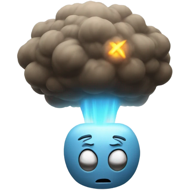 emoji with head emitting a nuclear bomb emoji