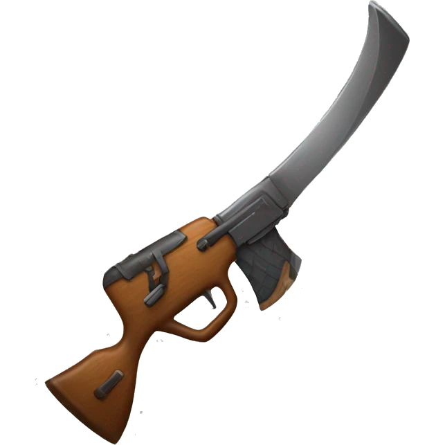 Axe with a gun rifle emoji