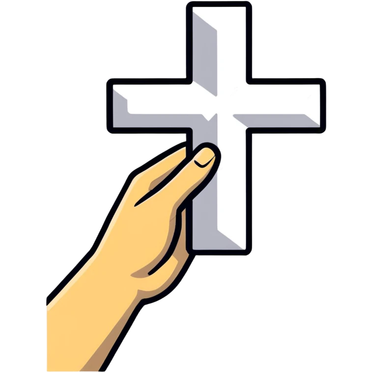 hand holding a cross sign emoji