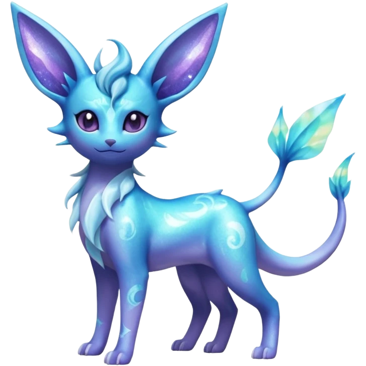 Shiny Nebulae Espeon-Lumineon-Vaporeon-Amaura-Glaceon-Dragonair-Fakémon-hybrid-creature (full body)  emoji