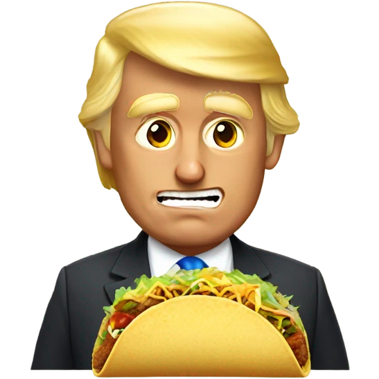 Trump eating a taco emoji