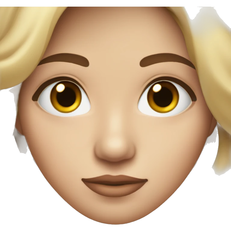 Chica blanca, de ojos marrones y cabello oscuro largo y ondulado  emoji