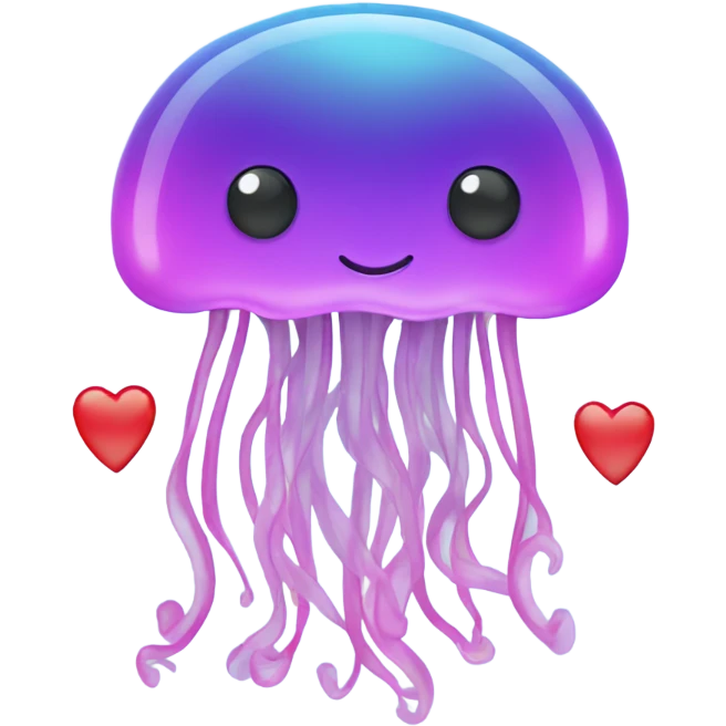 jellyfish with hearts emoji