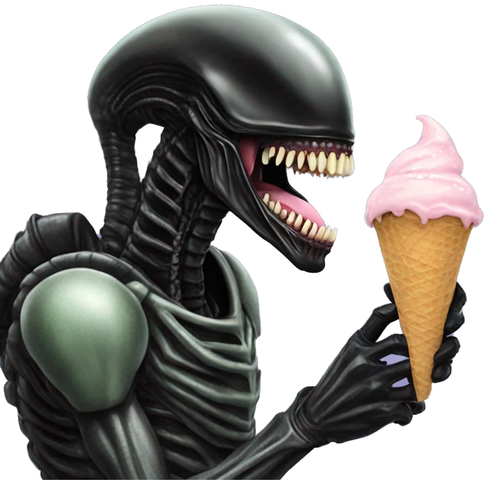 Xenomorph eating ice cream emoji