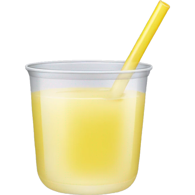 light yellow drink in clear cup with straw emoji