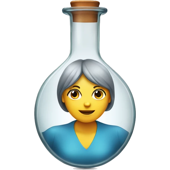 woman head on ehrlenmeyer flask emoji