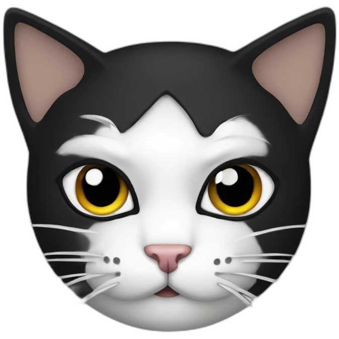 Black and white Ninja cat emoji