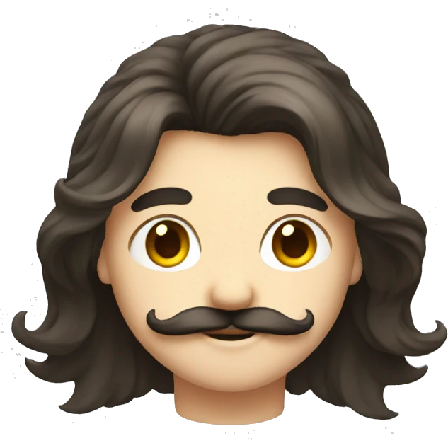 Long hair boy and moustache emoji