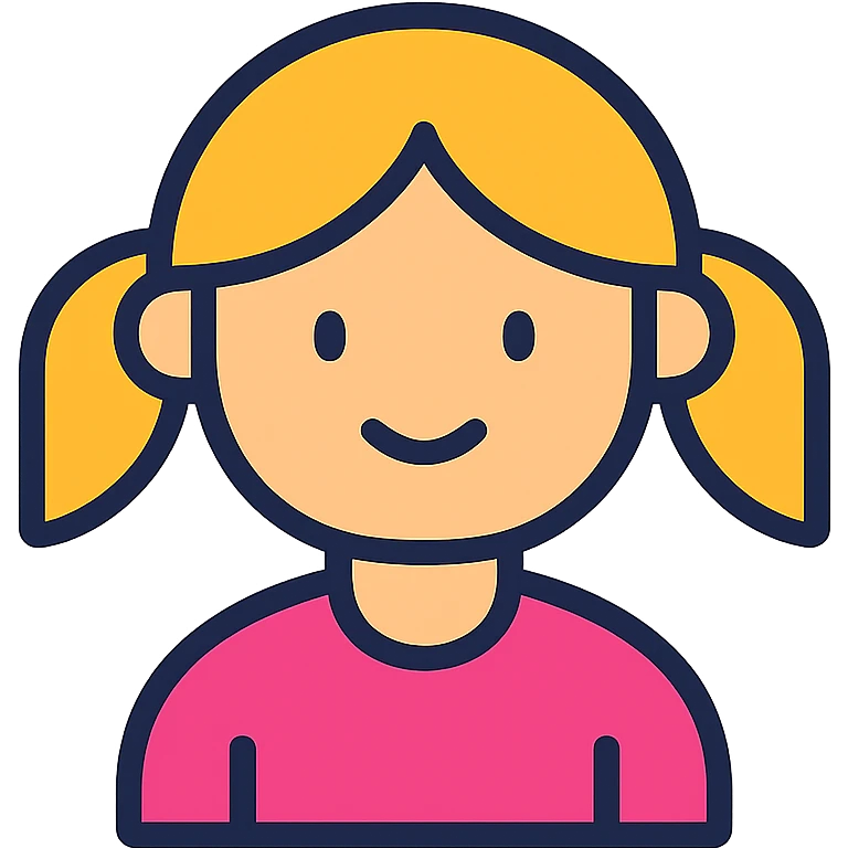 a girl in a color outline icon style emoji