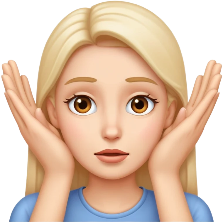 Hands on face emoji