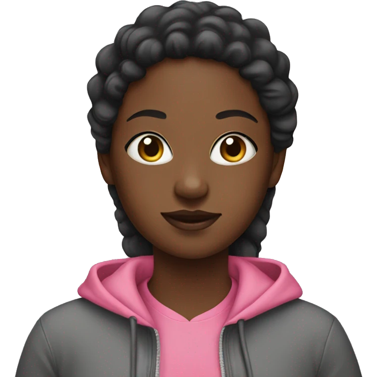Black girl wearing pink hoodie emoji