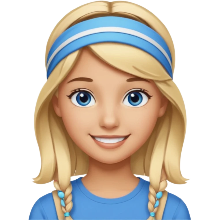 preppy, aesthetic, trendy, tan, blue eyes, teen girl, blonde highlights, sexy emoji