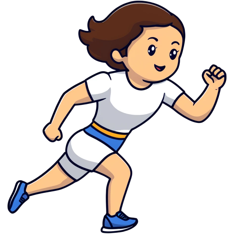 Michelle Monaghan running, athletic woman with brown hair emoji
