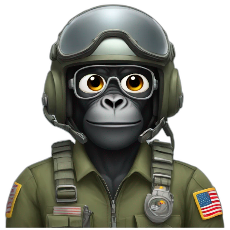 gorilla soldier pilot emoji