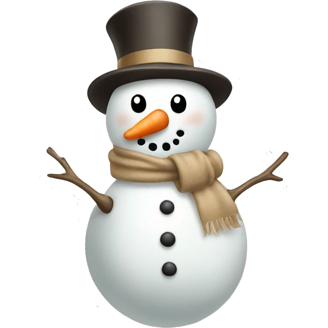 Snowman with a beige bow  emoji