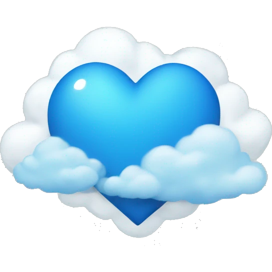 blue heart with clouds emoji