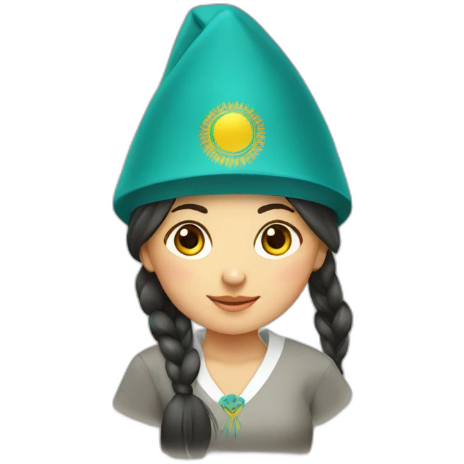 kazakh girl with kazakh national hat emoji