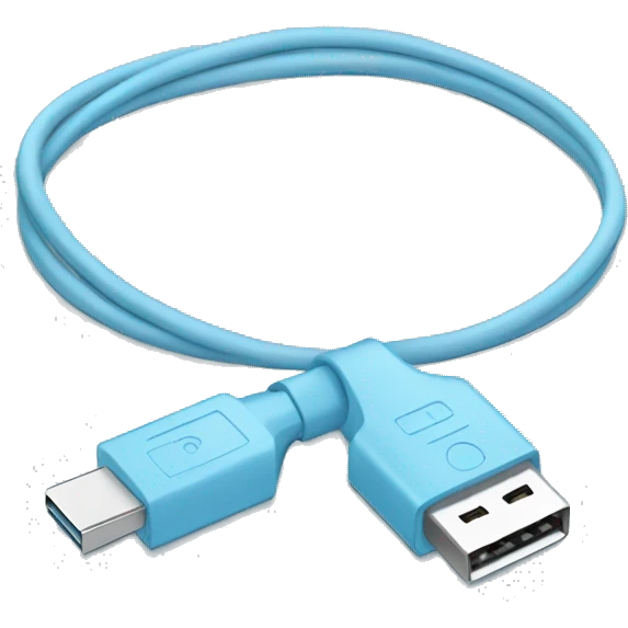 Light blue usb cable emoji