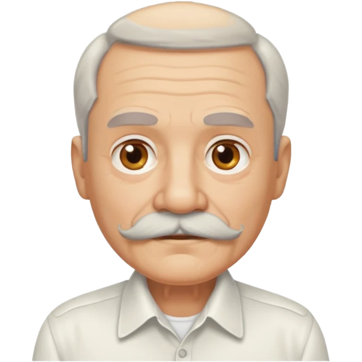 mustached elderly man with shirt emoji