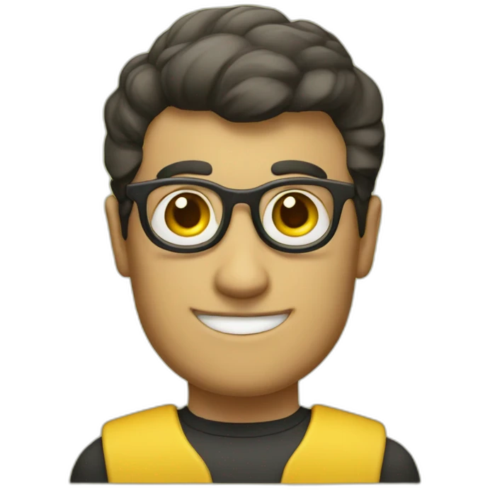 vulcan with nerd face on yellow hand emoji