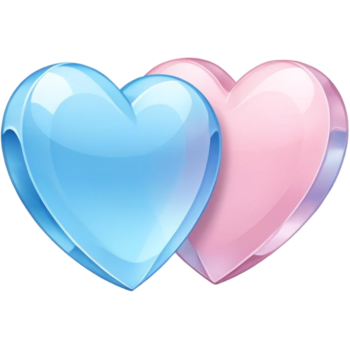 Crystal heart, one blue and one pink (pastels)  emoji