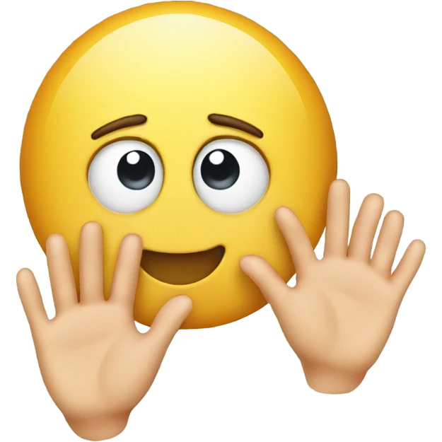 Emoji with watery eyes and hands together looking up emoji