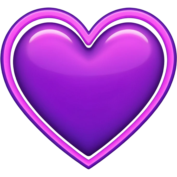 vivid purple heart with a neon glow emoji
