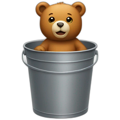 bucket with bear inside emoji