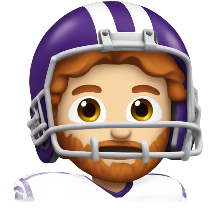Redhead jesus playing American football wearing purple and derpy face emoji
