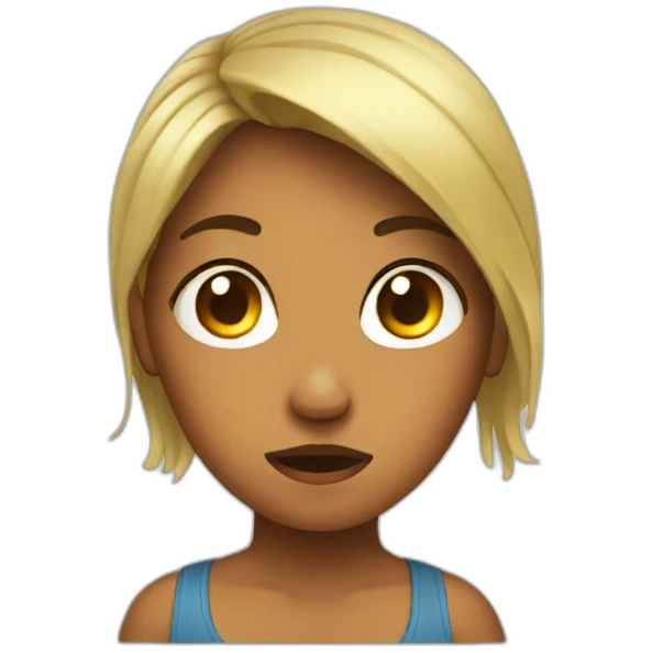 girl sweating emoji