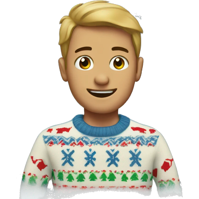 A Christmas sweater emoji