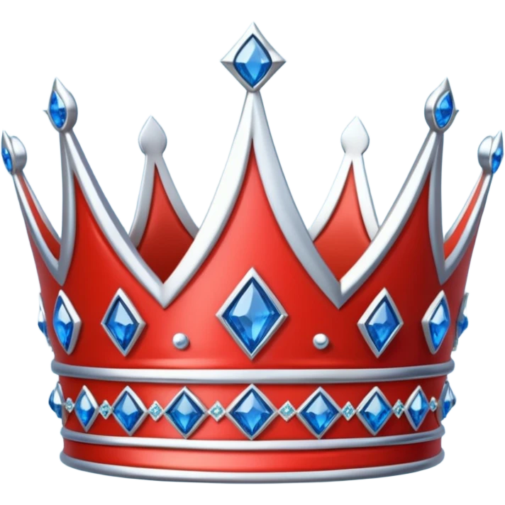 Redsilver crown with blue diamonds emoji