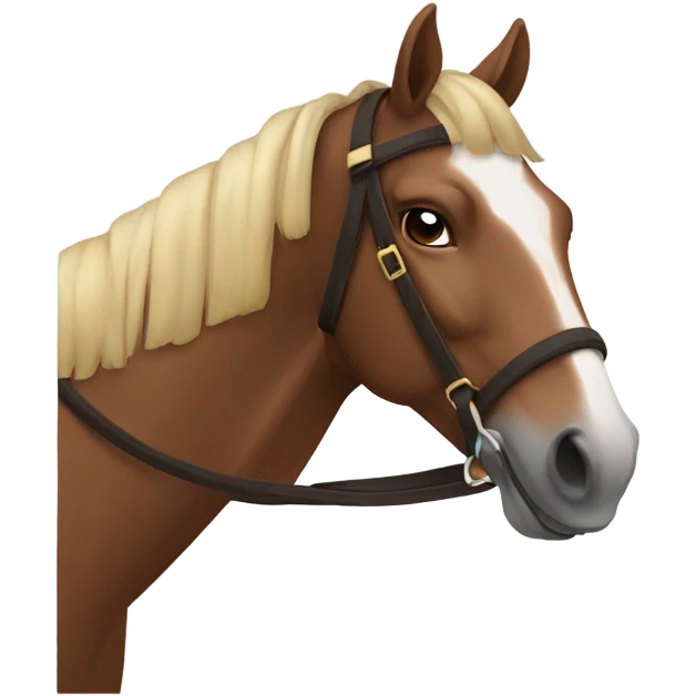 Horse with brown bridle on emoji
