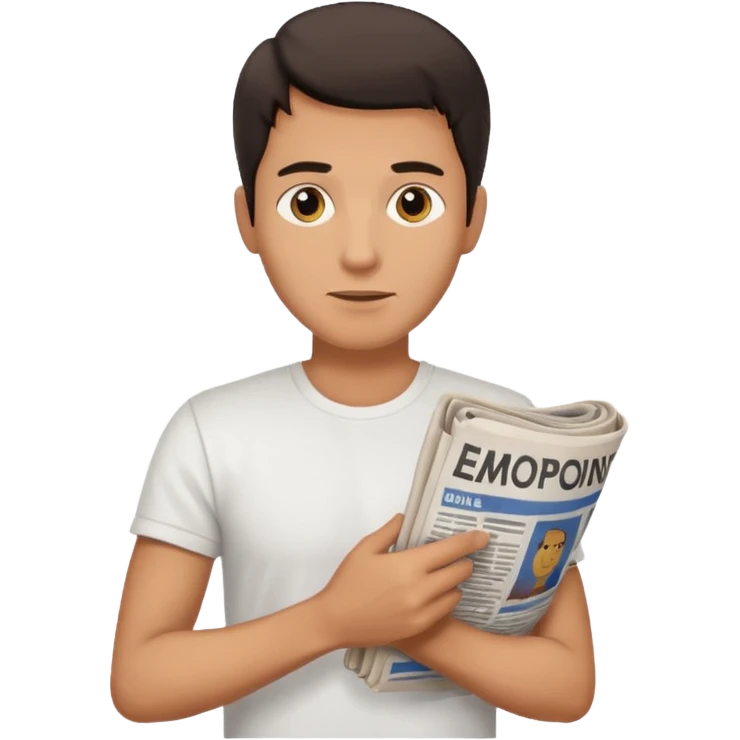 man holding rolled newspaper emoji