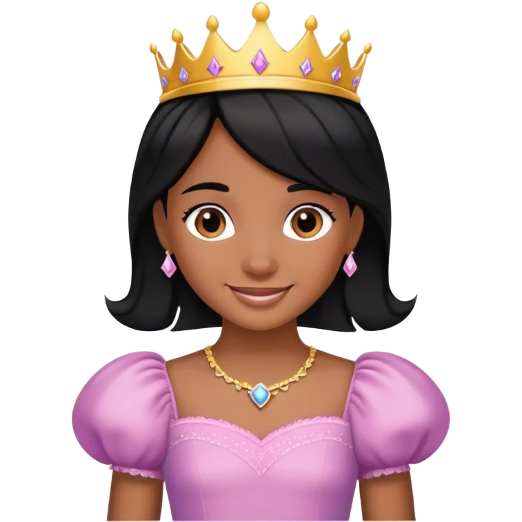 smiling girl with black hair as a princess  emoji