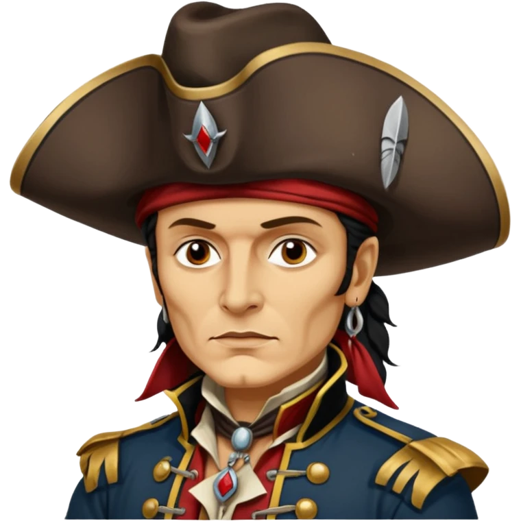 Adam Ant painted with Indian war colors is wearing like a highwaymen,   emoji