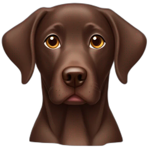 Chocolate lab with dumbo ears emoji