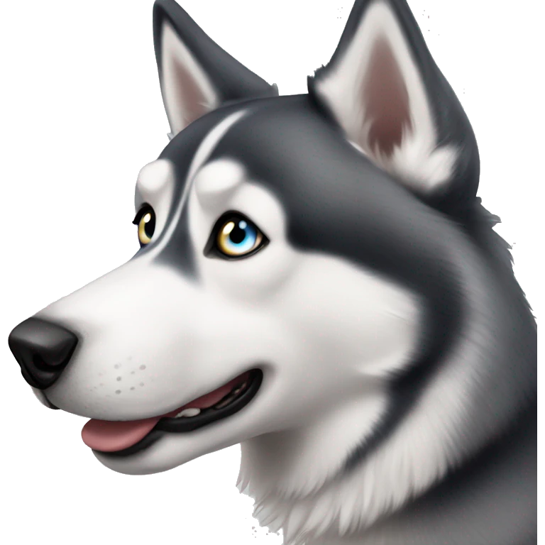 Realistic husky with heterochromia emoji