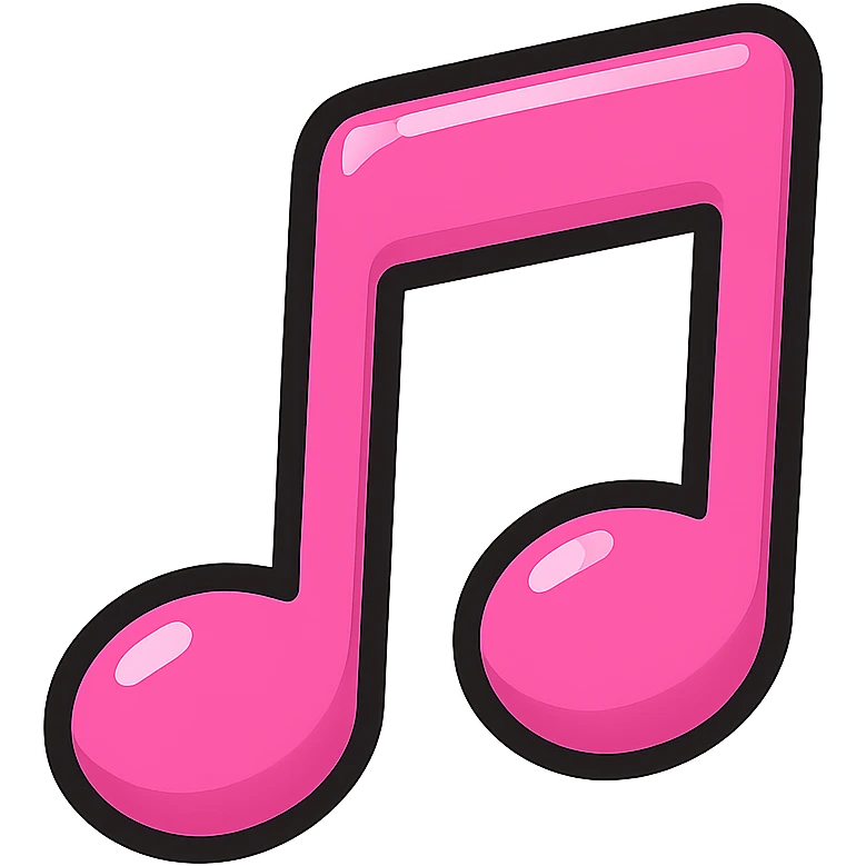 pink music note emoji, playful and bright emoji