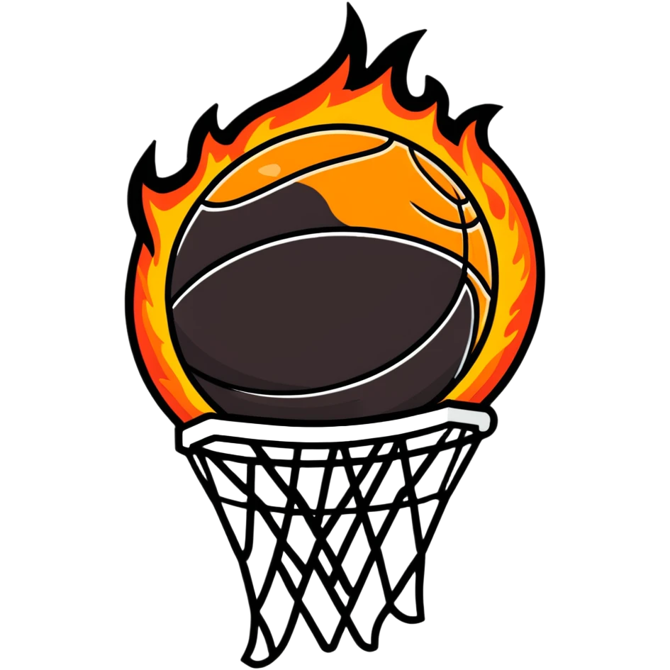 basketball on fire emoji