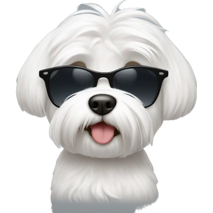 Maltese wearing sunglasses emoji