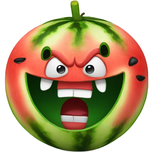 Angry watermelon emoji