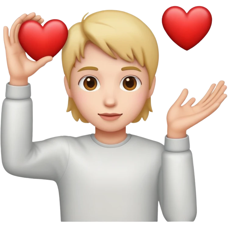 holding up a heart emoji