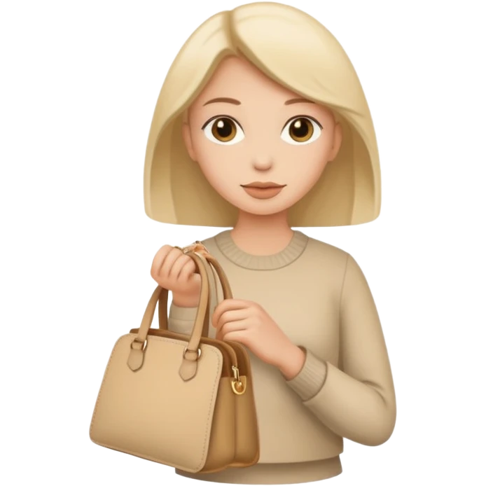 beige aesthetic woman bag emoji