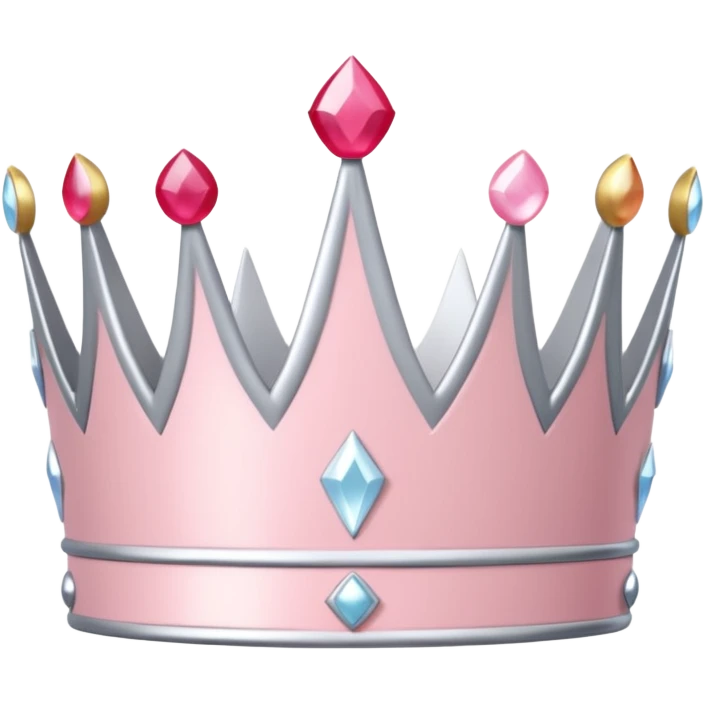 light pink and silver simple crown emoji