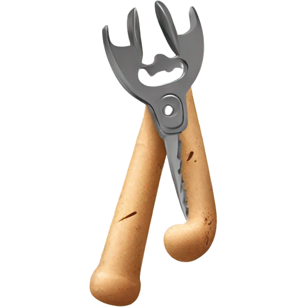 cork screw and bottle opener realistic emoji