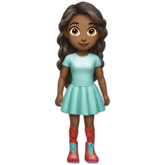 A girl dress spider man clothes  emoji