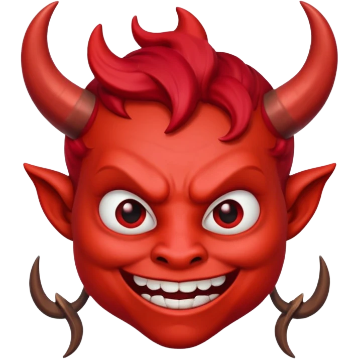 Funny looking devil with bow emoji