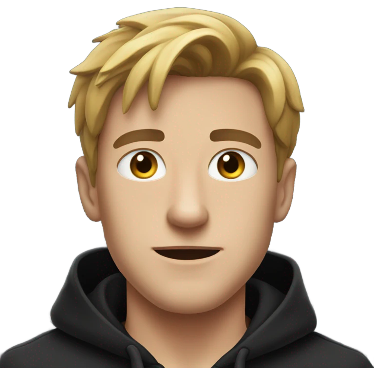 Mr beast wearing a black color hoodie emoji