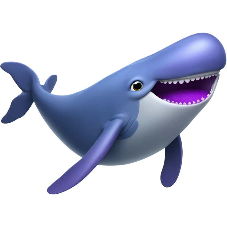 Blue whale purple, open mouth emoji